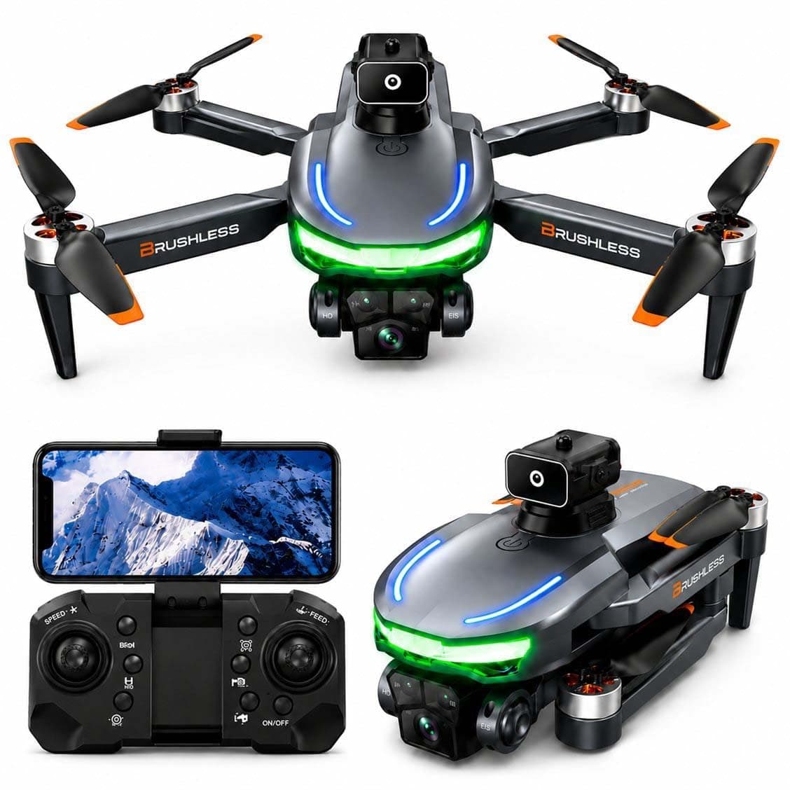 Drones with Camera for Adults 4K, Brushless Motor Drone for Kids Beginners, FPV Foldable 1080P HD RC Code Drone, 45 Mins Long Flight Time, Online Mode Beyond-Range Loss Alert for Kids and Adults.A1