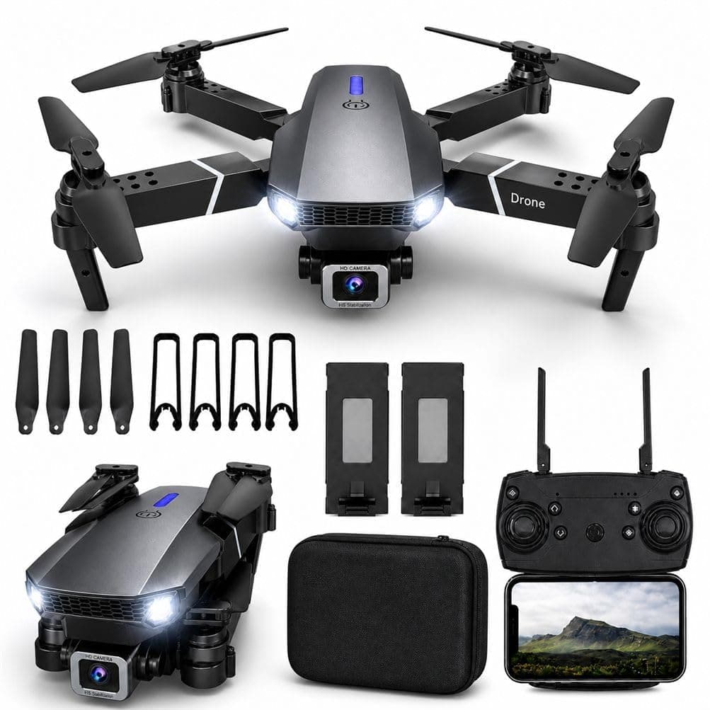 Drone with 4k Camera Foldable 1080P HD Drone with FPV Live Video, Smart Gestures Selfie, Altitude Hold, One Key Take Off/Landing, 3D Flips for Kids and Adults.