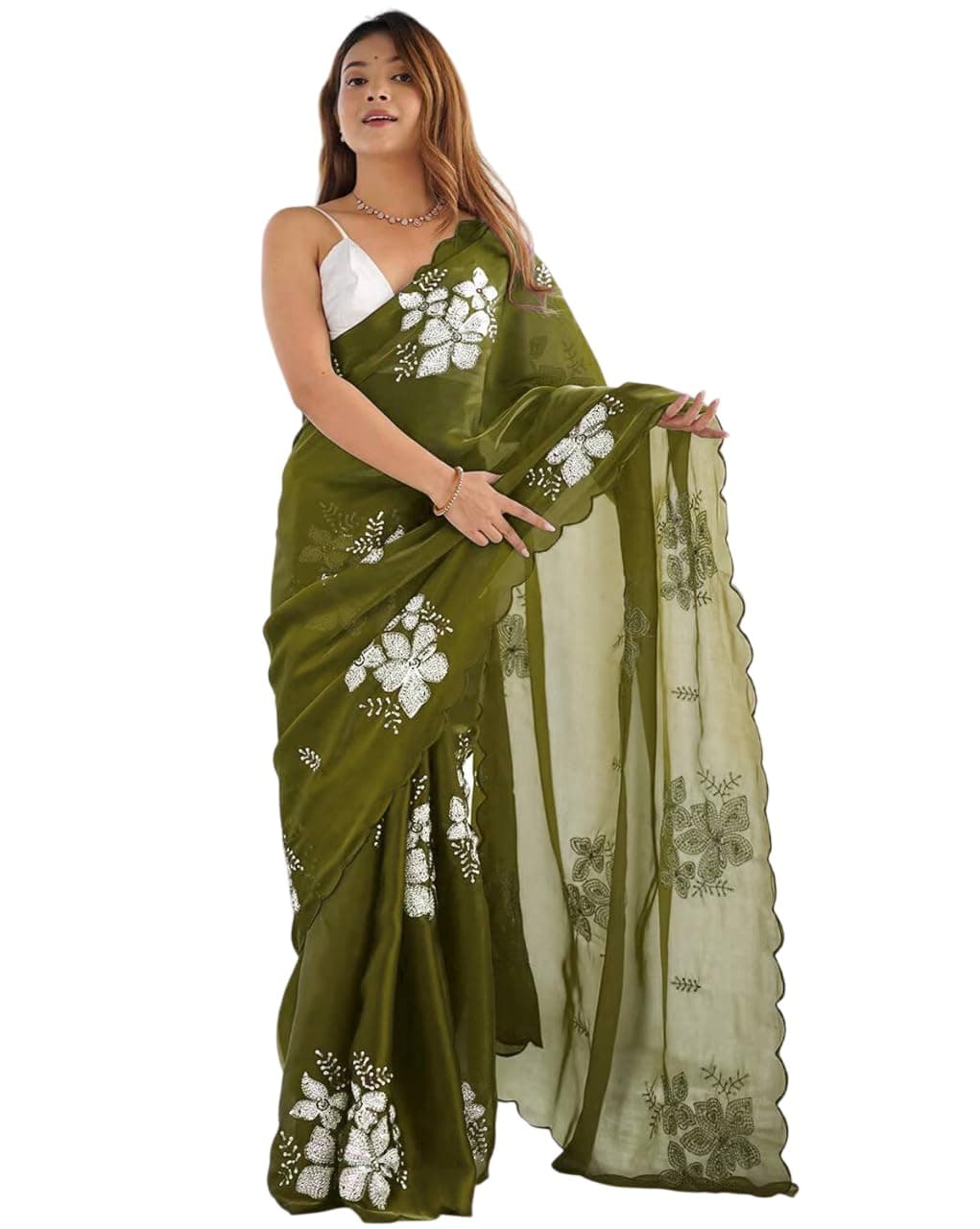 Embroidery saree