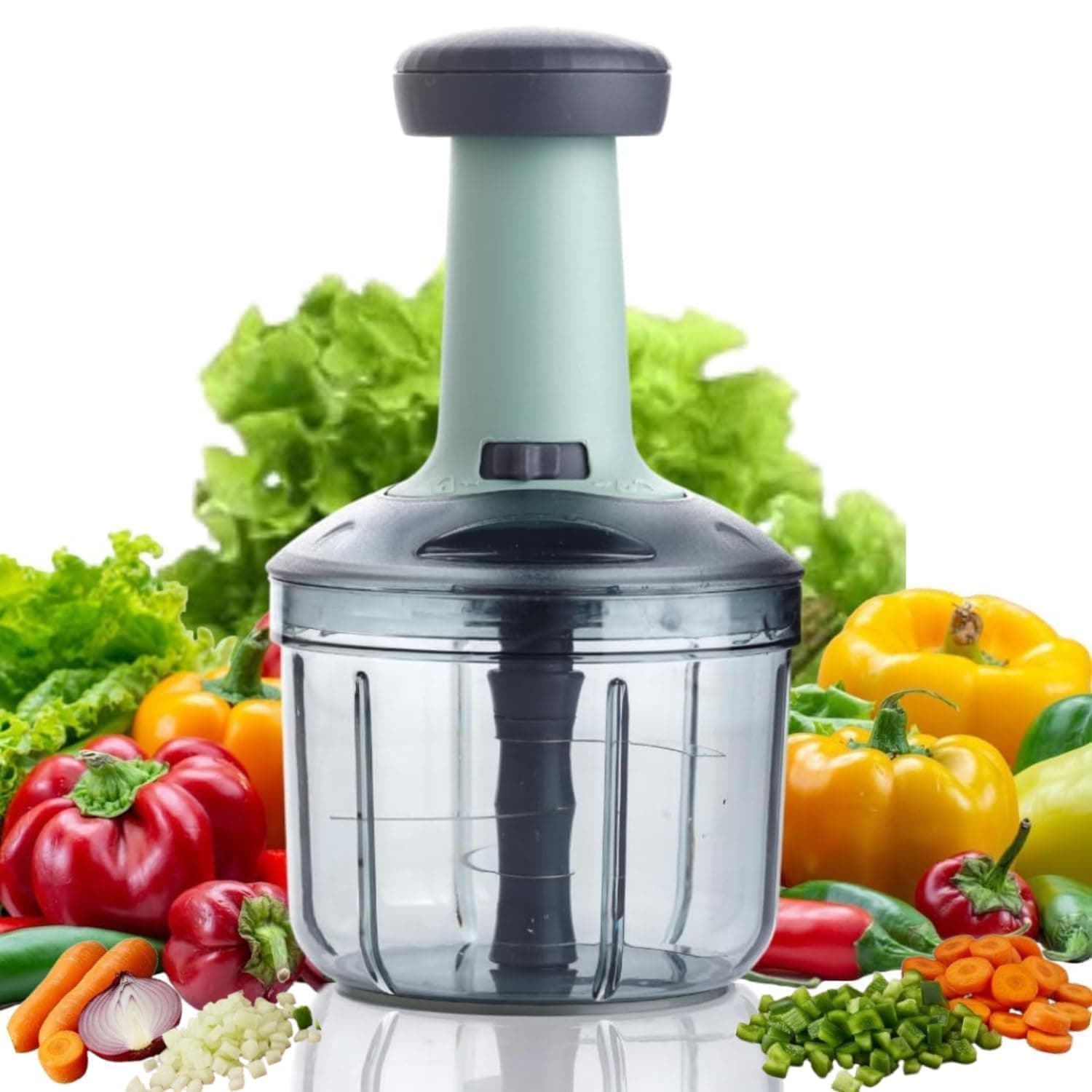 Push chopper with 6 blades